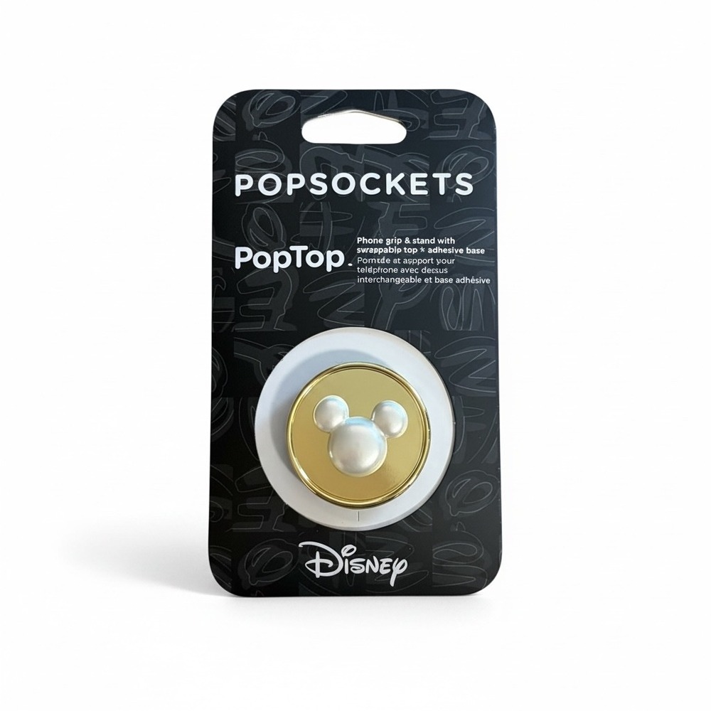 PopSockets Disney Mickey Mouse PopTop Gold White Pearl Phone Grip Stand New